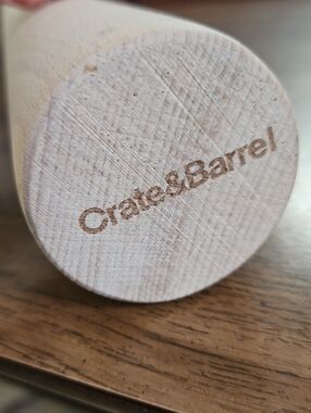 Crate & Barrel Beechwood French Rolling Pin • 18.5" Handleless